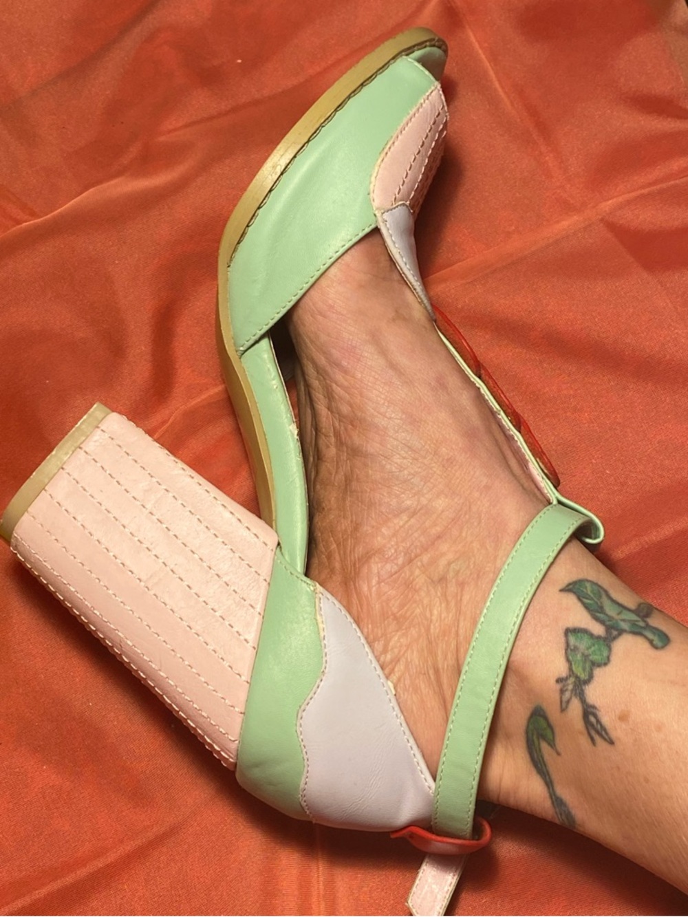 Iron Fist T-strap high heel sandals,pastel shades,cupcake details,red hearts,7 - Picture 11 of 15